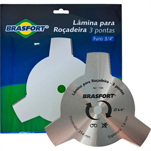 Lamina Para Rocadeira 3 Pontas Brasfort Furo 3/4'' Lamina Para Rocadeira 3 Pontas Brasfort Furo 3/4''