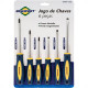Chave Fenda/Phillips Brasfort Com Ima Cromo Vanadio Com 6 Pecas - 7029