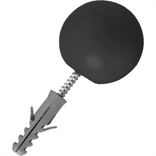 Batedor De Porta Sforplast Bola Preta Pacote Com 10 Pecas