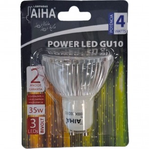 Lampada Dicroica Led Aiha 4W. Gu-10 Bivolt Amarela 3000K