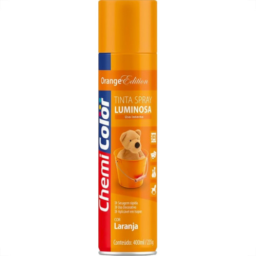 Spray Chemicolor Luminoso Laranja 400Ml/235G. Spray Chemicolor Luminoso Laranja 400Ml/235G.