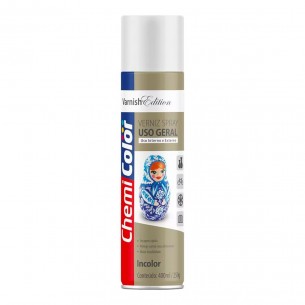 Spray Chemicolor Verniz Incolor Brilhante 400Ml/250G.