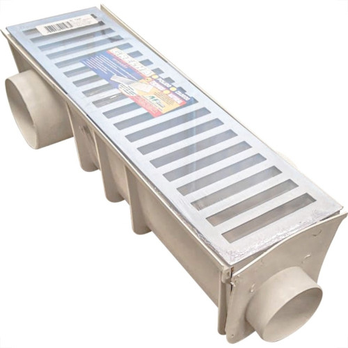 Grelha De Aluminio Com Caixa Coletora Pvc 15X 50Cm