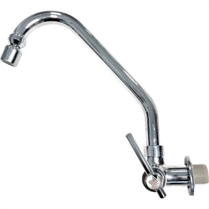 Torneira Bica Movel Pia Parede Metal Unifix - C-90 - 1/4 Volta - 2158 Cromada