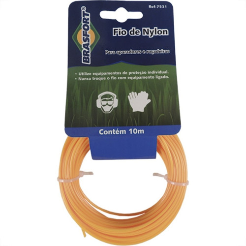Fio De Nylon Para Aparador De Grama Brasfort 3,0Mmx10M - 7536 Fio De Nylon Para Aparador De Grama Brasfort 3,0Mmx10M - 7536