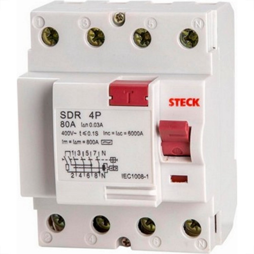 Dispositivo Dr ''Fuga'' Steck - 4 Polos 25A. - Sdr24030 Dispositivo Dr ''Fuga'' Steck - 4 Polos 25A. - Sdr24030