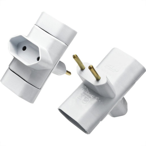 Pino 3 Saidas Flp 2 Polos 10A. Branco - Kit C/10 Pecas Pino 3 Saidas Flp 2 Polos 10A. Branco - Kit C/10 Pecas