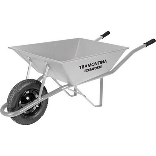 Carrinho De Pedreiro Tramontina Com Cacamba Metalica Reforcada 65L Pneu E Camara 77714/435