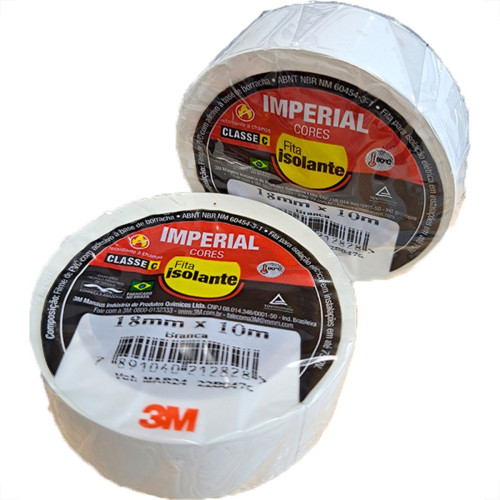 Fita Isolante 3M Imperial. 10M Branca - Kit C/10 Pecas Fita Isolante 3M Imperial. 10M Branca - Kit C/10 Pecas