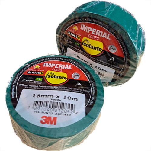 Fita Isolante 3M Imperial. 10M Verde - Kit C/10 Pecas Fita Isolante 3M Imperial. 10M Verde - Kit C/10 Pecas