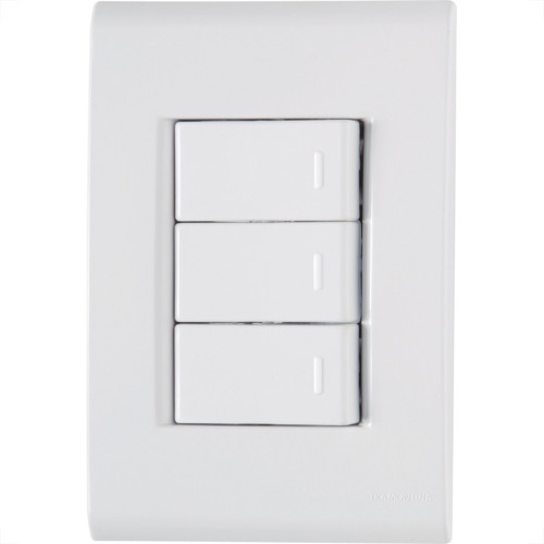 Conjunto Tramontina Com Placa Liz Branca 3 Simples - 57170/070 Conjunto Tramontina Com Placa Liz Branca 3 Simples - 57170/070