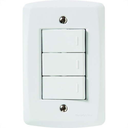 Conjunto Tramontina Com Placa Lux2 3 Simples 57145/070 Conjunto Tramontina Com Placa Lux2 3 Simples 57145/070