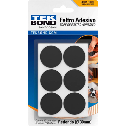 Feltro Adesivo Tekbond Redondo 30Mm Com 12 Pecas Feltro Adesivo Tekbond Redondo 30Mm Com 12 Pecas