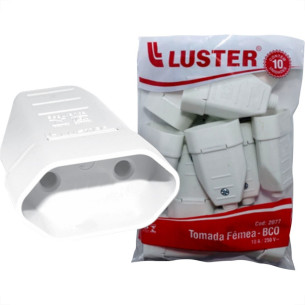 Pino Femea Luster 2 Polos 10A. Branco 2077 . / Kit C/ 10 Peca