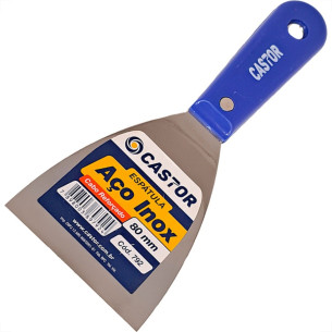 Espatula Castor Aco Inox Cabo Plastico Reforcado Azul 80Mm - 792
