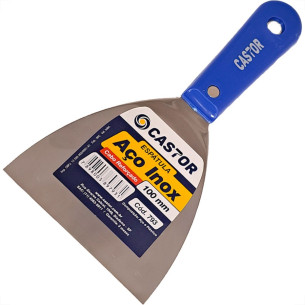 Espatula Castor Aco Inox Cabo Plastico Reforcado Azul 100Mm - 793