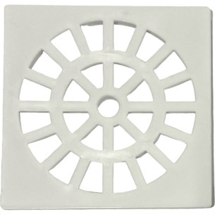 Grelha Plastica Quadrada Branca Herc 10X10Cm - 2289 - Kit C/6 Pecas