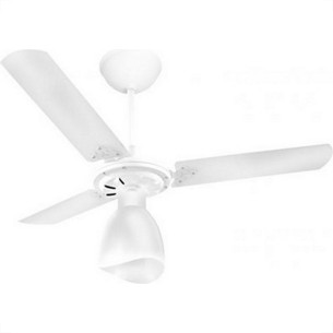 Ventilador Teto Venti-Delta Branco 3 Pas Branca + Globo 220V.