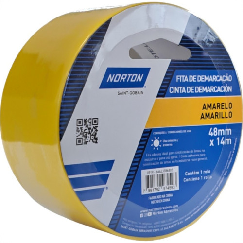 Fita Demarcacao Solo Norton Amarela 48Mm X 14M Fita Demarcacao Solo Norton Amarela 48Mm X 14M