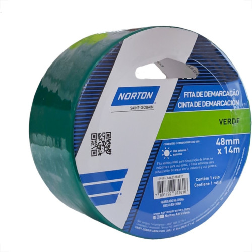 Fita Demarcacao Solo Norton Verde 48Mm X 14M