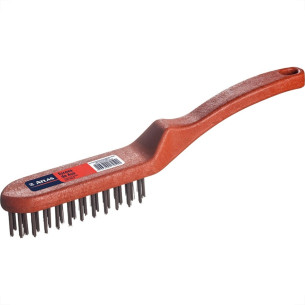 Escova De Aco Manual Atlas Plastico Com Cabo 3 Fileiras - Kit C/12 Pecas