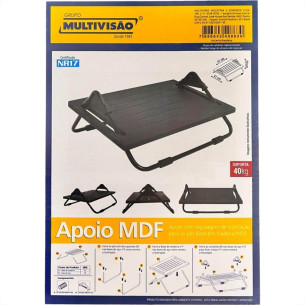 Apoio Ergonomico Para Pes Multivisao Mdf Preto Nr-17