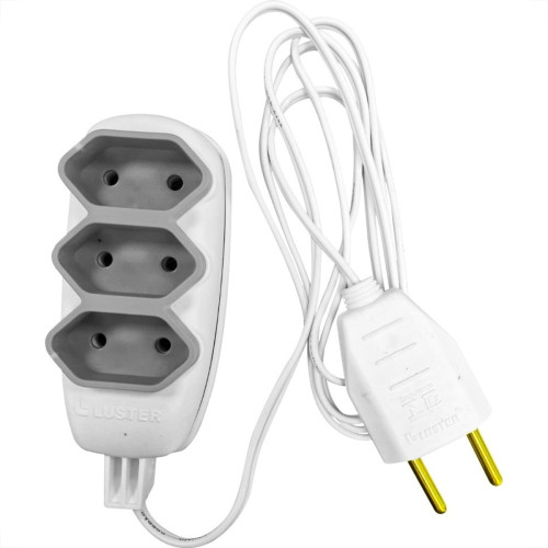 Extensao Luster Paralela 2 Polos 0,75Mm Branca/Cinza - 1,5M Extensao Luster Paralela 2 Polos 0,75Mm Branca/Cinza - 1,5M