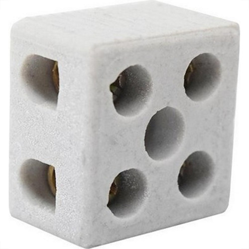 Conector Porcelana Thompson 2 Polos - 16Mm Fixar - Kit C/10 Pecas Conector Porcelana Thompson 2 Polos - 16Mm Fixar - Kit C/10 Pecas