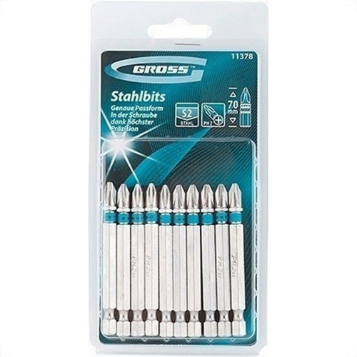 Ponteira Para Parafusadeira Gross N2 X70Mm Com 10 Pecas 11378 Ponteira Para Parafusadeira Gross N2 X70Mm Com 10 Pecas 11378