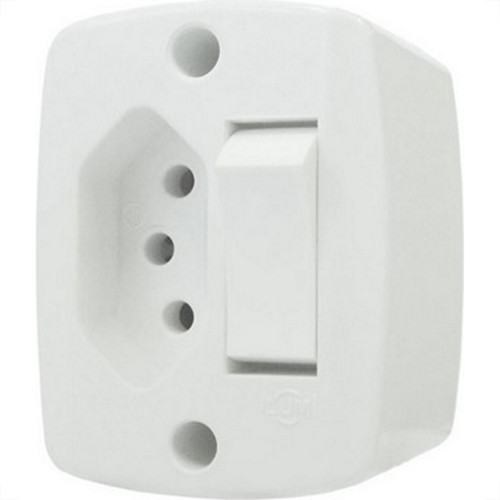 Interruptor Externo Ilumi Retangular + Tomada 2P+T. 10A. 16544 - Kit C/10 Pecas Interruptor Externo Ilumi Retangular + Tomada 2P+T. 10A. 16544 - Kit C/10 Pecas