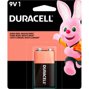 Pilha Duracell Alcalina Bateria 9V. Cartela Com 1 Peca