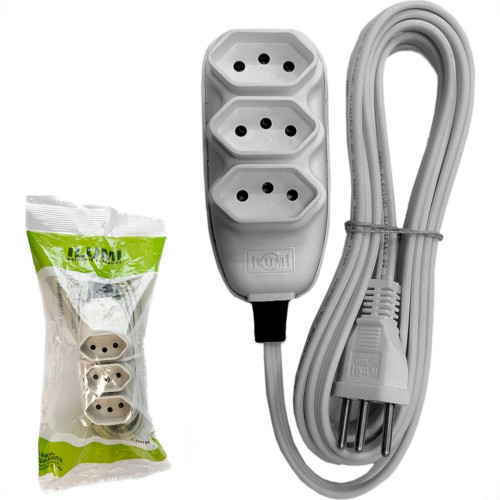 Extensao Ilumi Pp 2 Polos + Terra 10A. - 0,75Mm Cinza - 3M - 1799 Extensao Ilumi Pp 2 Polos + Terra 10A. - 0,75Mm Cinza - 3M - 1799