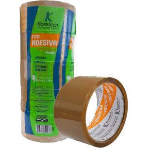 Fita Adesiva Embalagem Koretec Marrom 48Mm X 100M . / Kit C/ 5 Peca