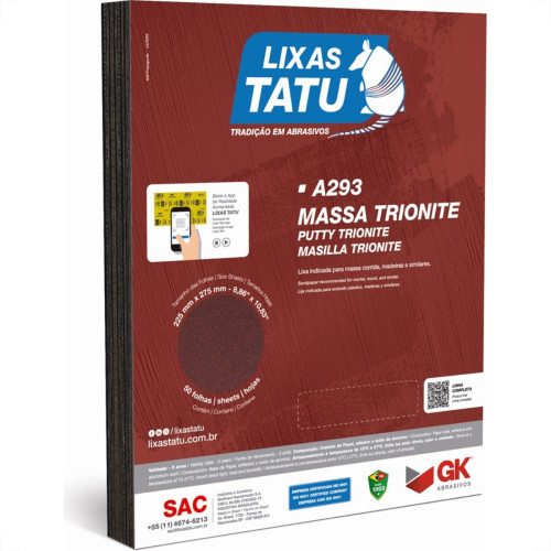 Lixa Massa Trionite 50 - Kit C/50 Pecas