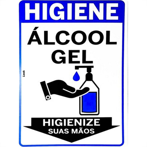 Placa Look 20X30Cm (Alcool Gel Vertical) - Kit C/5 Pecas Placa Look 20X30Cm (Alcool Gel Vertical) - Kit C/5 Pecas