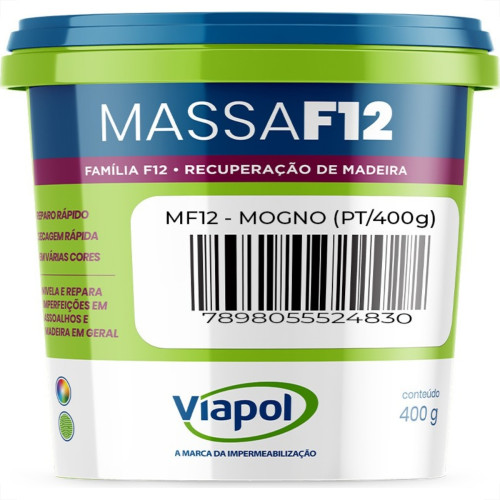 Massa F12 Viapol 400G Mogno Massa F12 Viapol 400G Mogno
