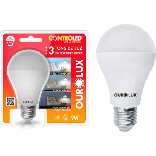 Lampada Led Bulbo Controled Ourolux 9W. 3 Tons De Luz Lampada Led Bulbo Controled Ourolux 9W. 3 Tons De Luz