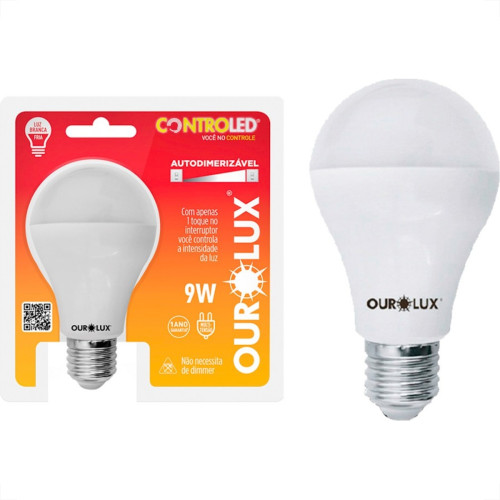 Lampada Led Bulbo Controled Ourolux 9W. Autodimerizavel Lampada Led Bulbo Controled Ourolux 9W. Autodimerizavel
