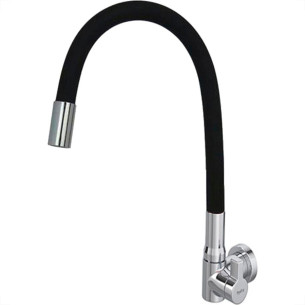 Torneira Gourmet Flex Parede Bica Movel Metal Hydramotion Preta - 1/4 Volta