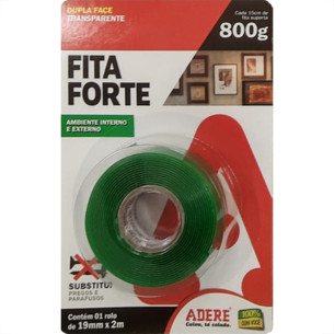 Fita Dupla Face Adere Forte Acrilica Transparente 12Mm X 2M