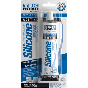 Cola Silicone Tekbond Acetico 50G. Branco Blister