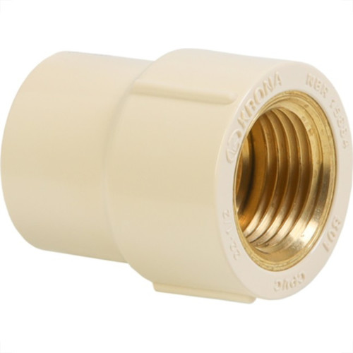 Luva Transicao Agua Quente Cpvc Ultraterm Krona Rosca Femea 22Mmx3/4'' - 1364 Luva Transicao Agua Quente Cpvc Ultraterm Krona Rosca Femea 22Mmx3/4'' - 1364