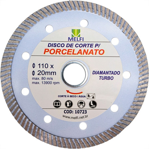 Disco Diamantado Melfi Turbo Porcelanato 110Mm X 20Mm - 10723 Disco Diamantado Melfi Turbo Porcelanato 110Mm X 20Mm - 10723