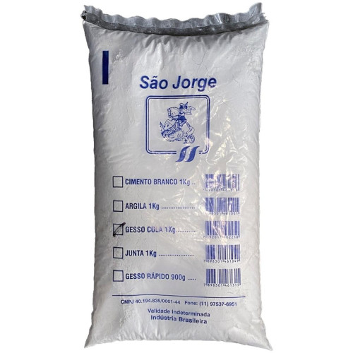 Gesso Cola Sao Jorge 1Kg - Kit C/30 Quilos