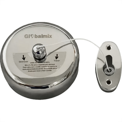 Varal Automatico Globalmix Redondo Retratil Aco Inox 2,8M