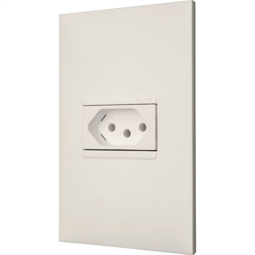 Conjunto Pial Plus+ Branco Com Placa 1 Tomada 10A. - 615080Bc Conjunto Pial Plus+ Branco Com Placa 1 Tomada 10A. - 615080Bc