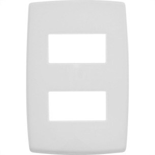 Placa Pial Plus+ Branca 4X2 - 2 Modulos Separados - 618506Bc