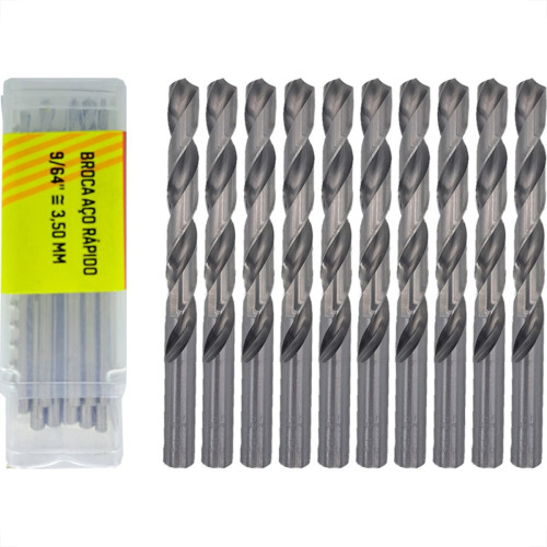 Broca Aco Rapido Thompson 3,5Mm-9/64'' - 1324 - Kit C/10 Pecas Broca Aco Rapido Thompson 3,5Mm-9/64'' - 1324 - Kit C/10 Pecas