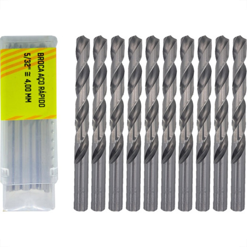 Broca Aco Rapido Thompson 4,0Mm-5/32'' - 1325 - Kit C/10 Pecas Broca Aco Rapido Thompson 4,0Mm-5/32'' - 1325 - Kit C/10 Pecas