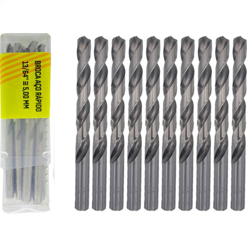 Broca Aco Rapido Thompson 5,0Mm-13/64'' - 1328 - Kit C/10 Pecas Broca Aco Rapido Thompson 5,0Mm-13/64'' - 1328 - Kit C/10 Pecas